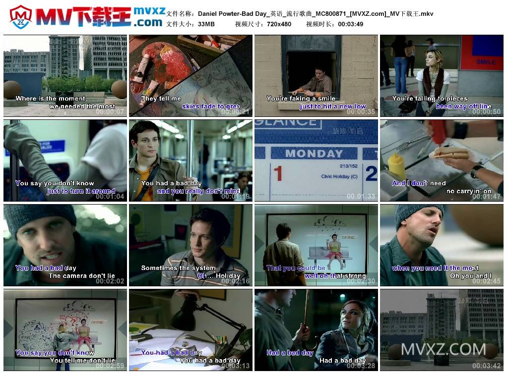 Daniel Powter-Bad Day_英语_流行歌曲_MC800871